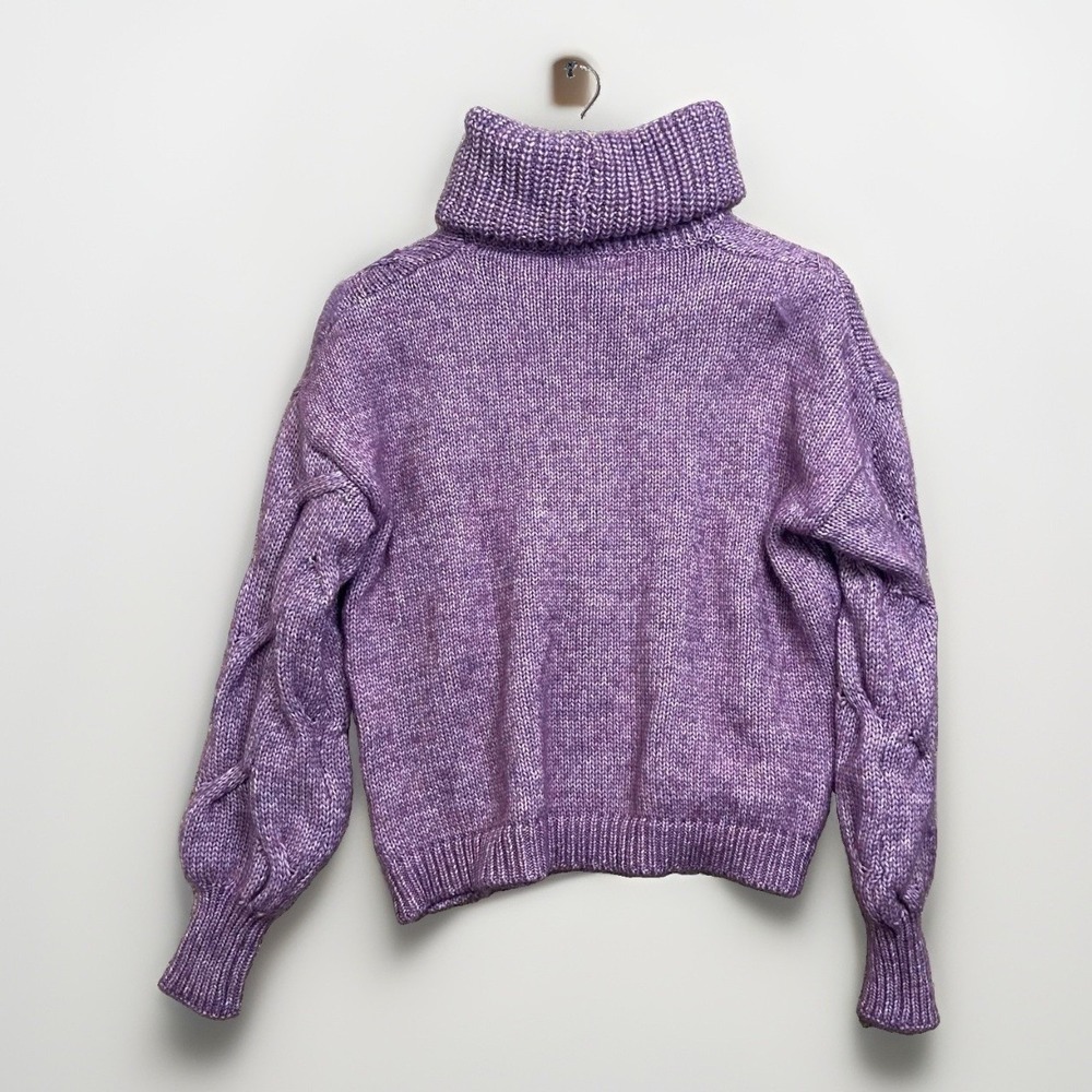 Pulse Suéter Cuello Alto Punto Trenzado Lavanda Mujer Talla XS